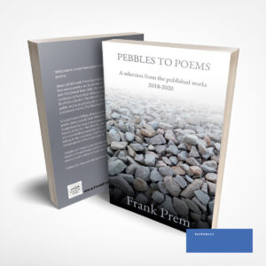 Pebbles to Poems free verse poetry sampler book cover by Frank Prem